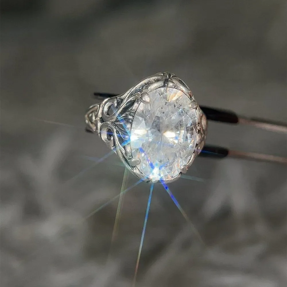 Large‎ Zircon Sterling Silver Ring